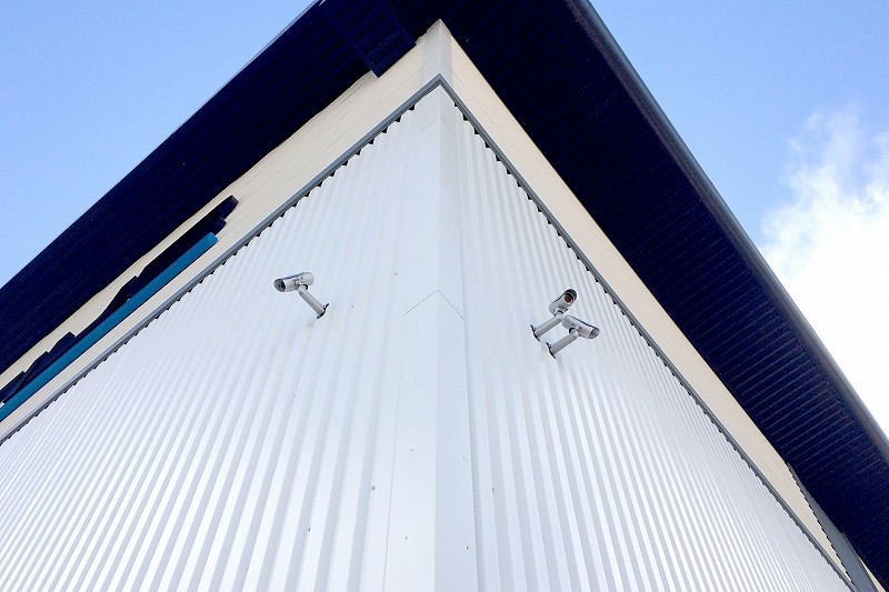 CCTV cameras on a large commercial building